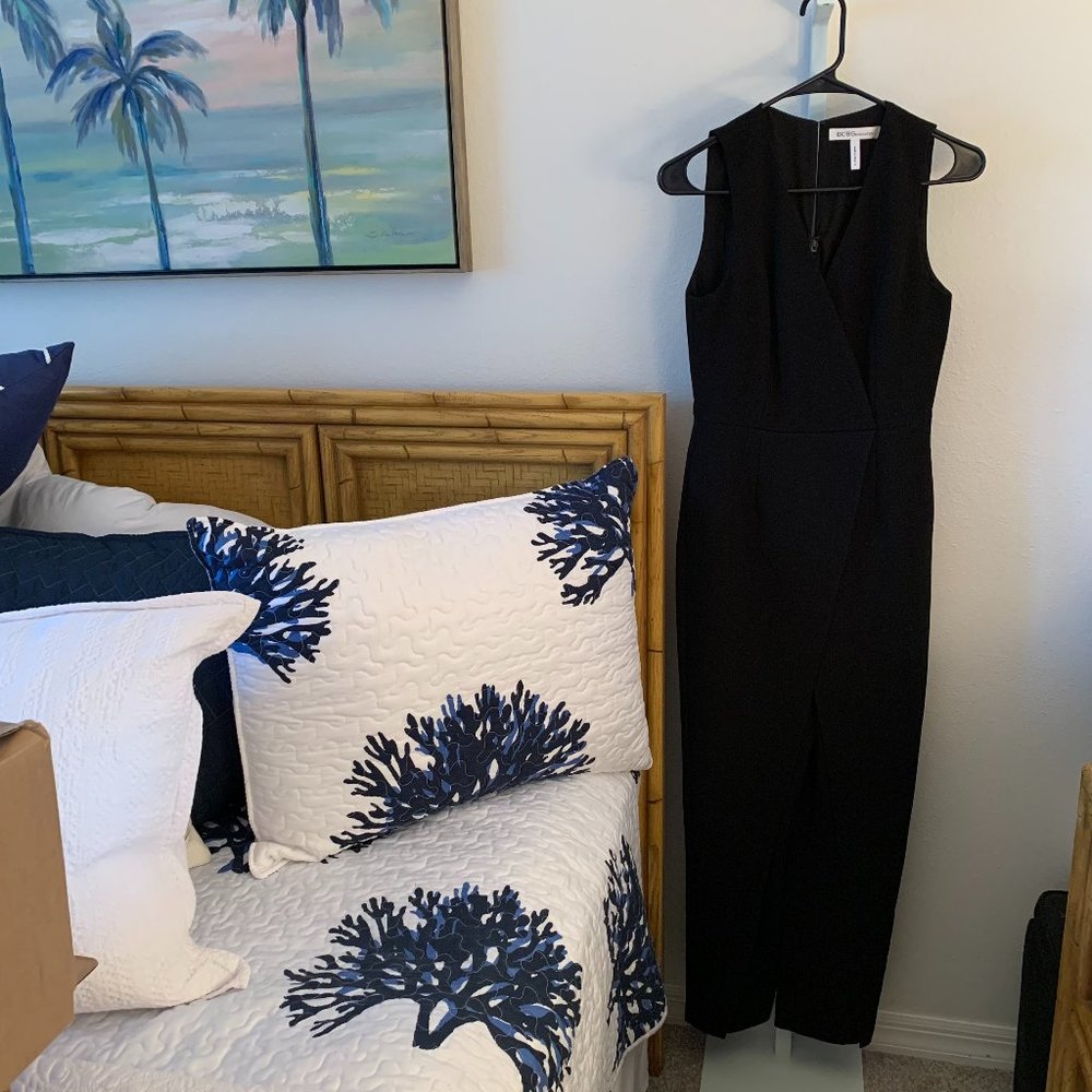 BCBG Woman's Wide-Leg Sleeveless Jumpsuit, Black, Size 2 - Picture 2 of 6
